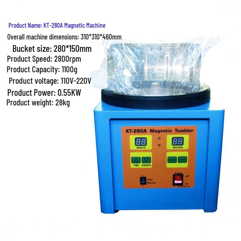 KT-280A Electromagnetic Magnetic Force Polishing Machine - Digital Timer for Jewelry Polishing and Deburring
