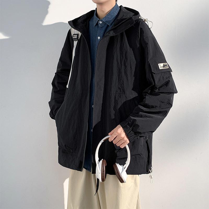 Hooded Jacket Men's Spring and Autumn Trendy Loose Handsome Casual Jacket Large Size Loose Youth Jacket Men's Jacket