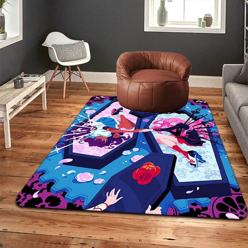 Girl-themed Graphic Design Rug Floor Mat for Living Room or Bedroom Soft and Comfortable Carpet a Gift for Birthday and Holiday.