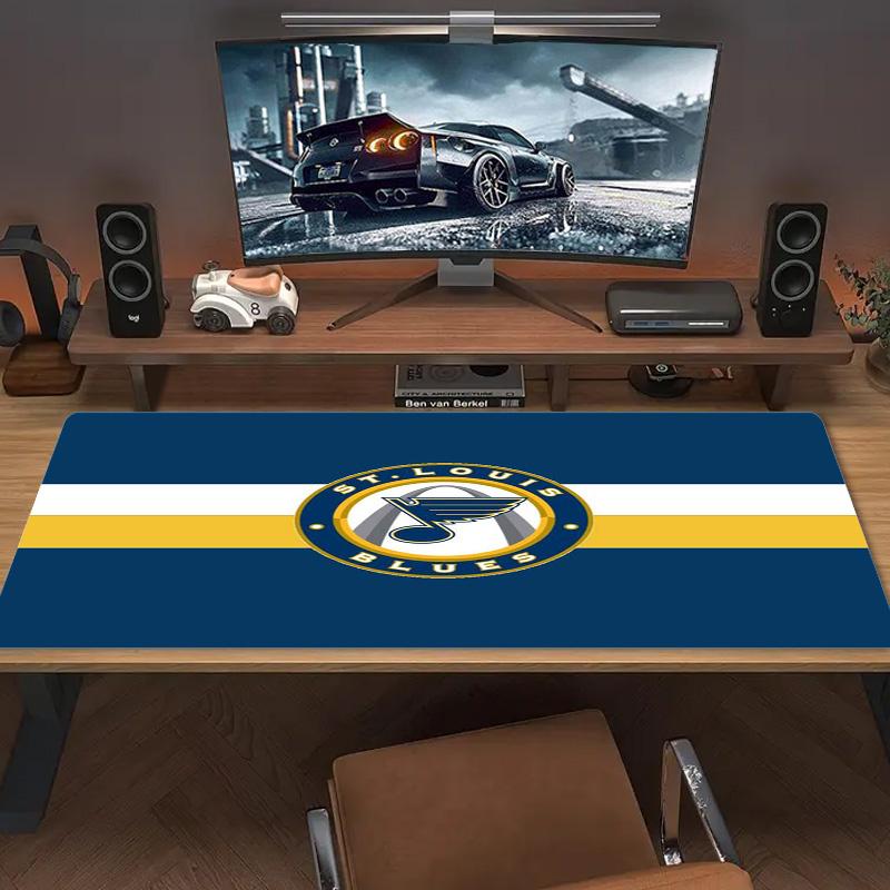 St. Louis Blues Logo Color Mouse Pad Large Gaming Table Cushion Non-slip Laptop Tablet Big Mousepad XXL Mat Mini PC Playmat With Lock Edge