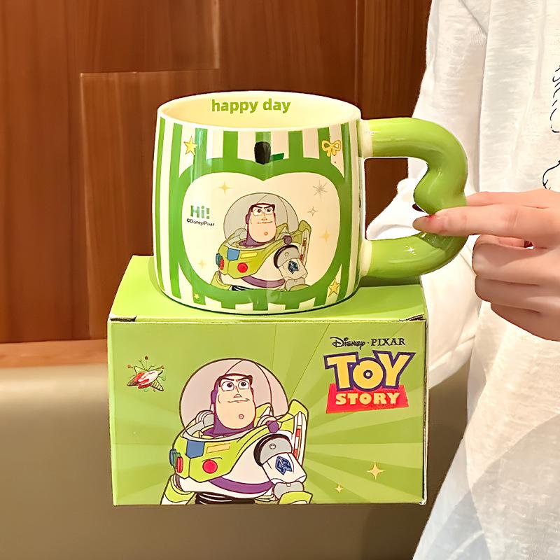 Vysoce hodnotný roztomilý hrnek s Medvídkem Pú pro pár, keramický pohár na vodu, dětský hrnek na mléko a kávu, dárek k narozeninám, dárková krabička