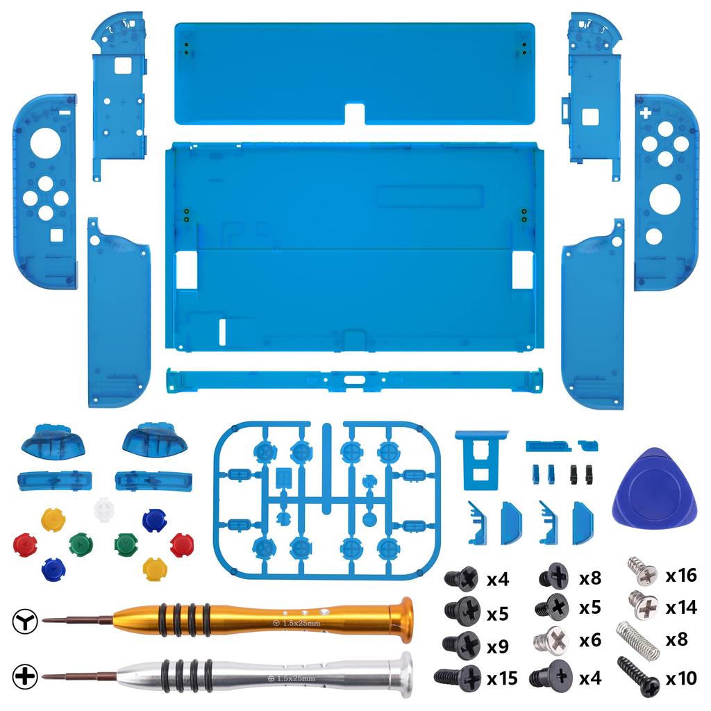 Not the Main Body eXtremeRate Switch Switch Compatible with OLED Joycon Handheld Controller Clear Material Back Plate PC Switch Compatible with Switch