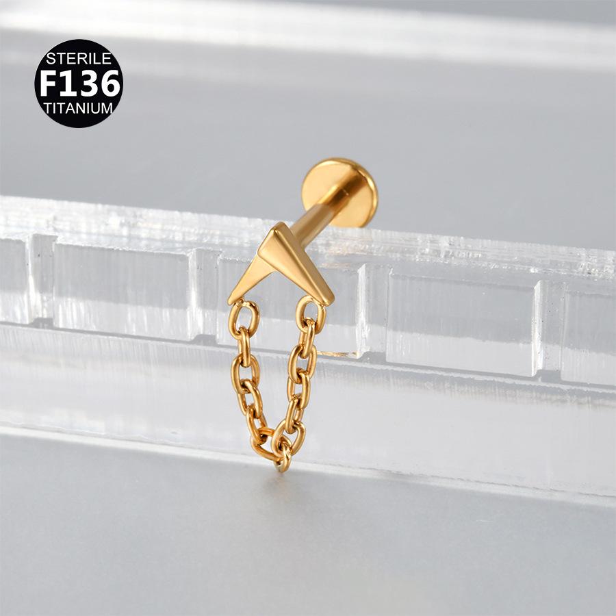 Titanium Alloy Tooth Pendant Earrings with Zircon, Peach Heart, and Star Piercing Studs