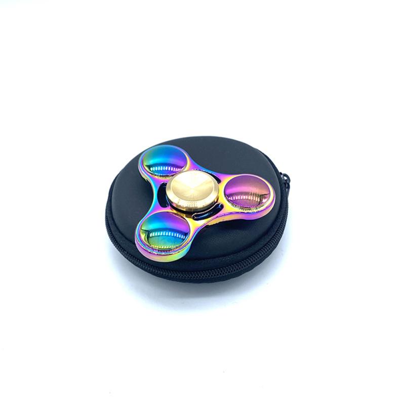 Metal Zinc Alloy Colorful Fingertip Gyro Rotating Toy Triangle-leaf Hand Spinner Stress Reduction