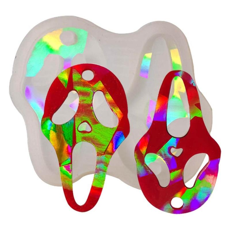 Silicone Mold for Earring Pendant Holographic Grimace Earring Resin Mold Funny Face Shape Earring Charm Epoxy Molds