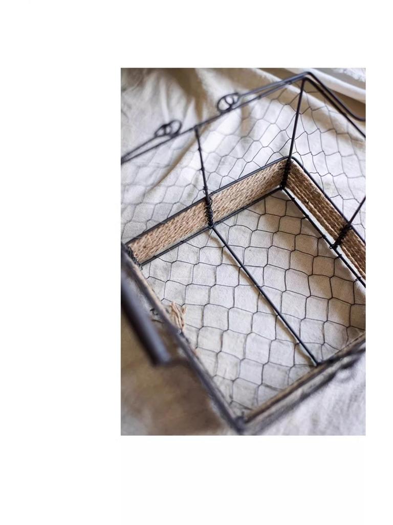 Juhan Retro Iron Wire Handbag Storage Basket - American Country ZAKKA Sundries Decor