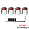 DSYCAR Anti-theft Valve Stem Caps for Cars, Trucks, Motorcycles Skull Style Tire Valve Dust Caps, Dustproof Seal Lock Tight Fit