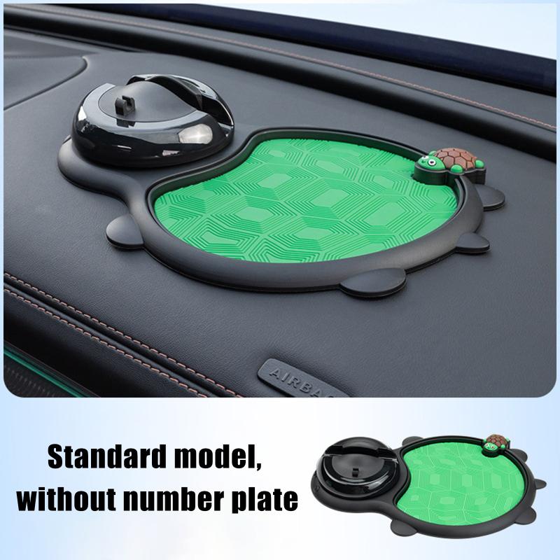 Multifunktionale Schildkrötenauto-Anti-Rutsch-Matte, Handyhalter mit Armaturenbrett-Aufbewahrung und Temporärer Parknummer