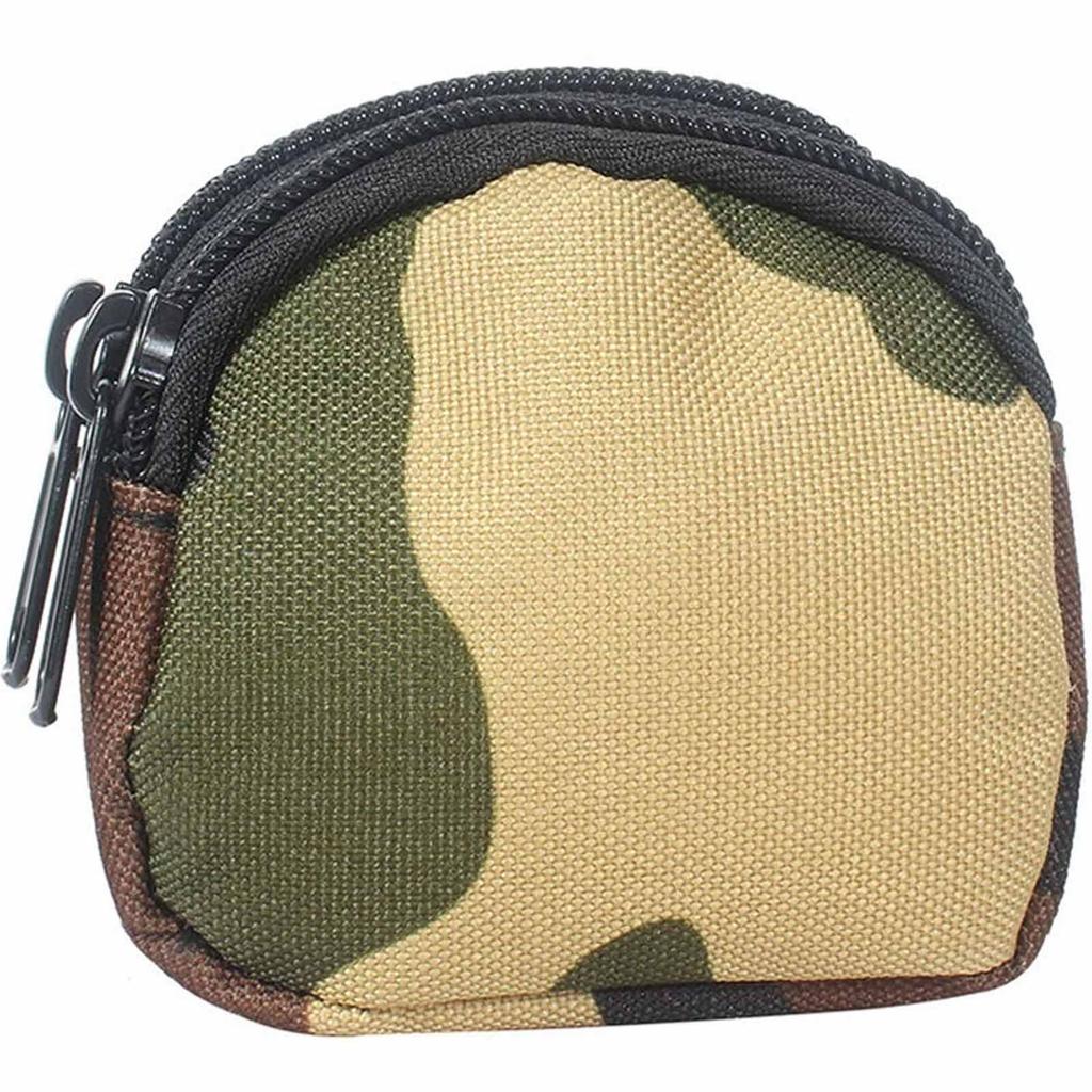 Men’s Molle Pouch – Nylon Double Zipper Pocket, Lightweight Outdoor Coin Purse, Card Holder, Key Organizer, Belt Waist Bag for Camping, Hiking