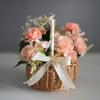 Wicker Rattan Flower Basket with Handle Candy Storage Basket Woven Flower Basket for Wedding Party Decor