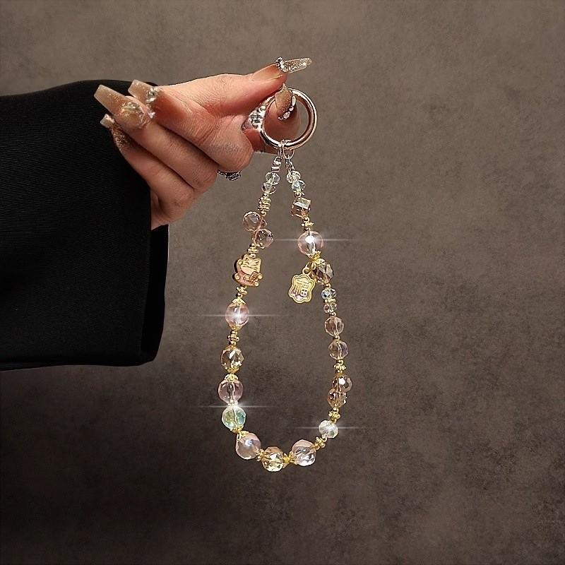 Classic Phone Lanyard With Water Crystal Beads For Men Women