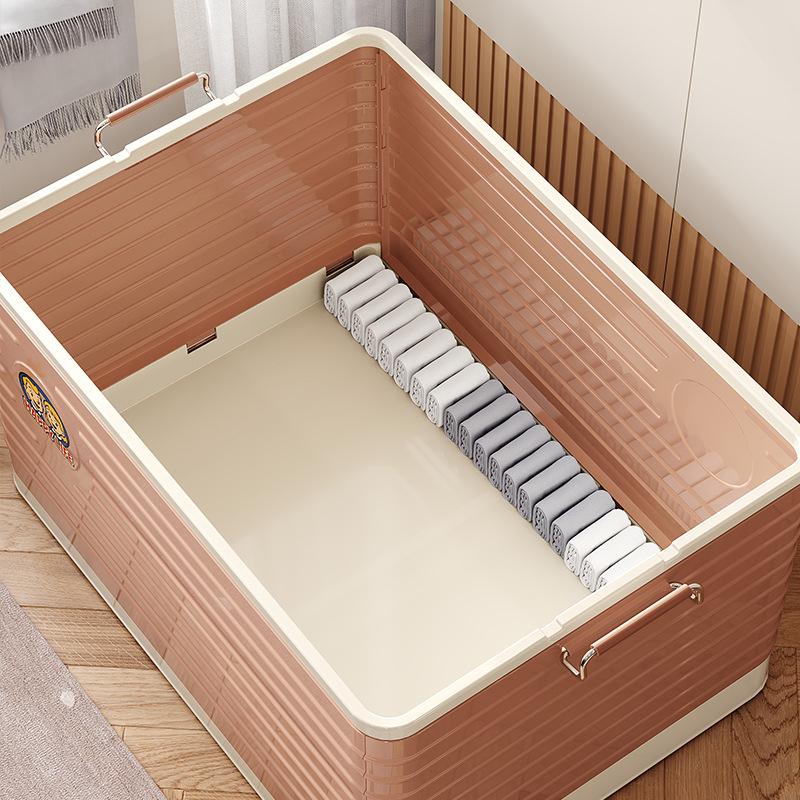 Plastic Storage Box Folding Organization Boxes Living Room Large Capacity Acrylic Case Household Living Organization Furniture