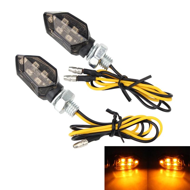 BLALION Motorcycle Turn Signal LED Lights High Brightness Mini Universal Led Motorbike Lampe Amber Blinker LED Indicators Light 2Pcs Amber