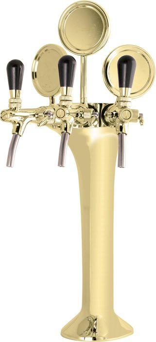 Beer Dispenser - ICH-ZAPFE.DE - Golden 3-line Column - 5L - 70W - Stainless Steel