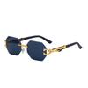 JYL TS Men's New Retro Rimless - Wood-Grain Temple Sunglasses JY-9070