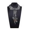 Bohemian Personality Retro Trend Alloy Antique Silver Old Lanyard Geometric Fringe Women's Necklace