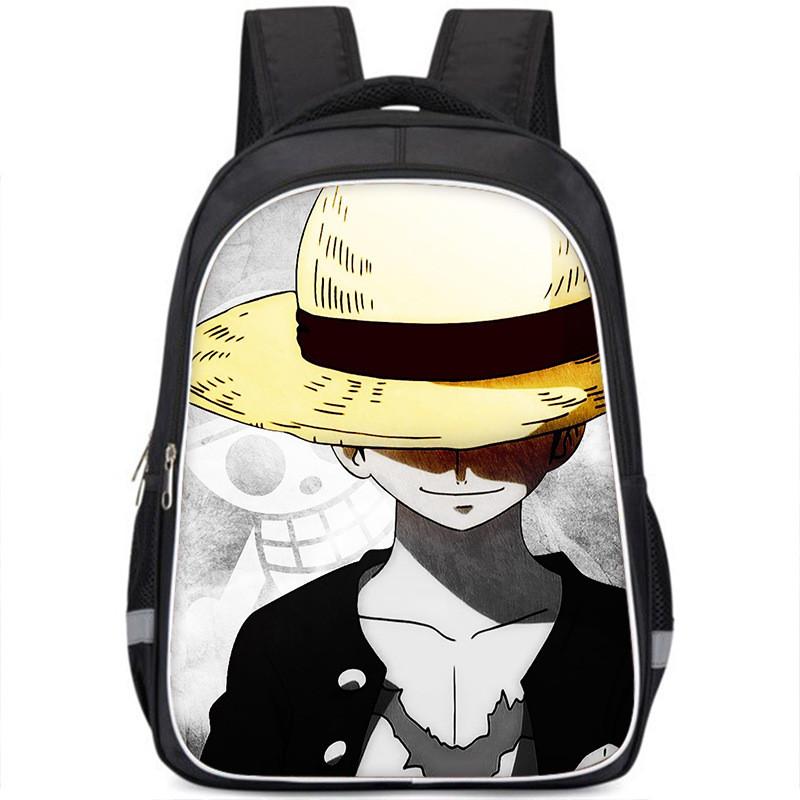 One Piece Luffy Backpack For Kids School Bag Durable Nylon Cartoon Design