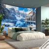 Blue Lake Forest Digital printing polyester wall tapestry suitable for use in living rooms bedrooms offices bars and party