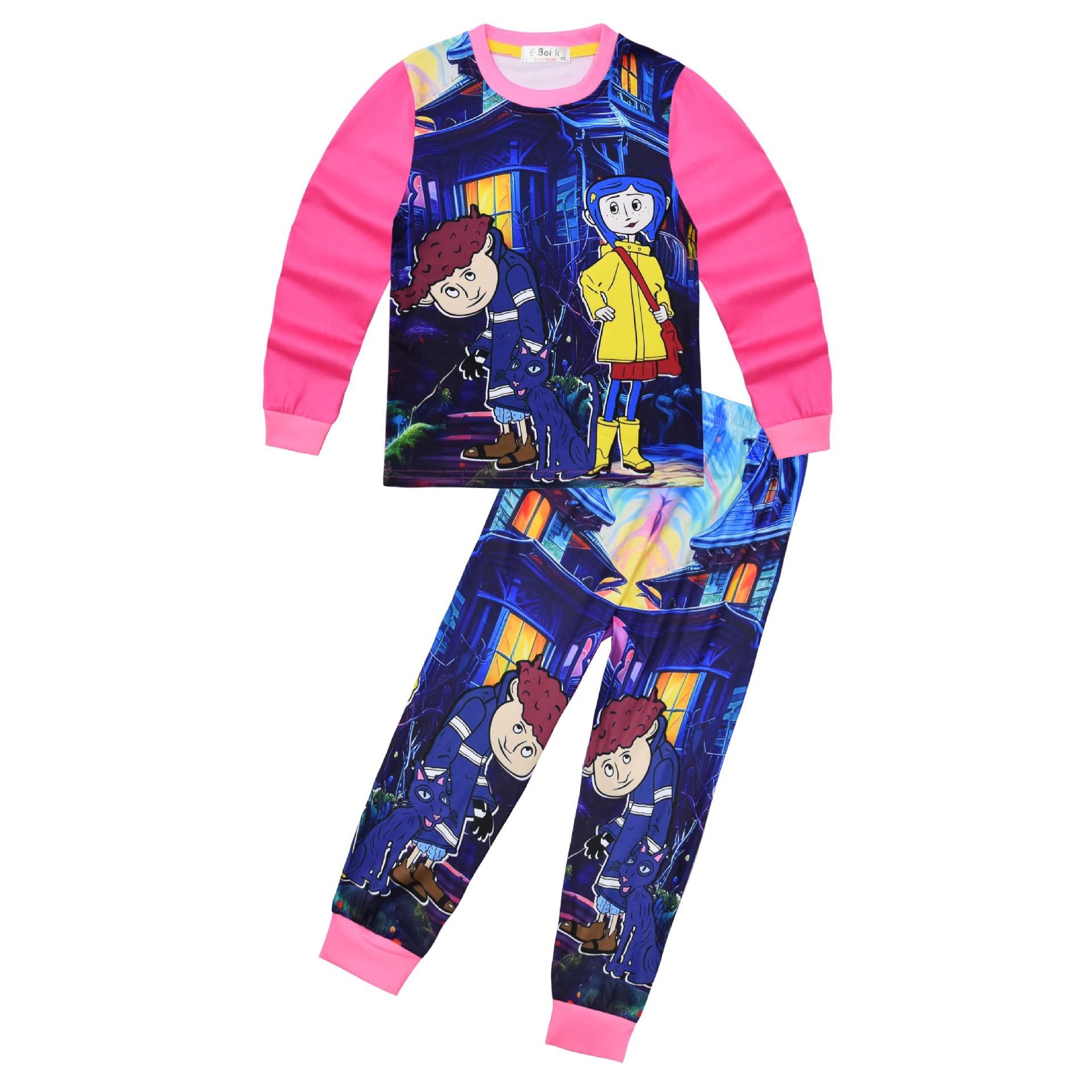 

Long-Sleeved Spring, Cartoon Digital Printing, Middle-Aged And Older Children S Daily Loungewear Long-Sleeved Set 8019 110