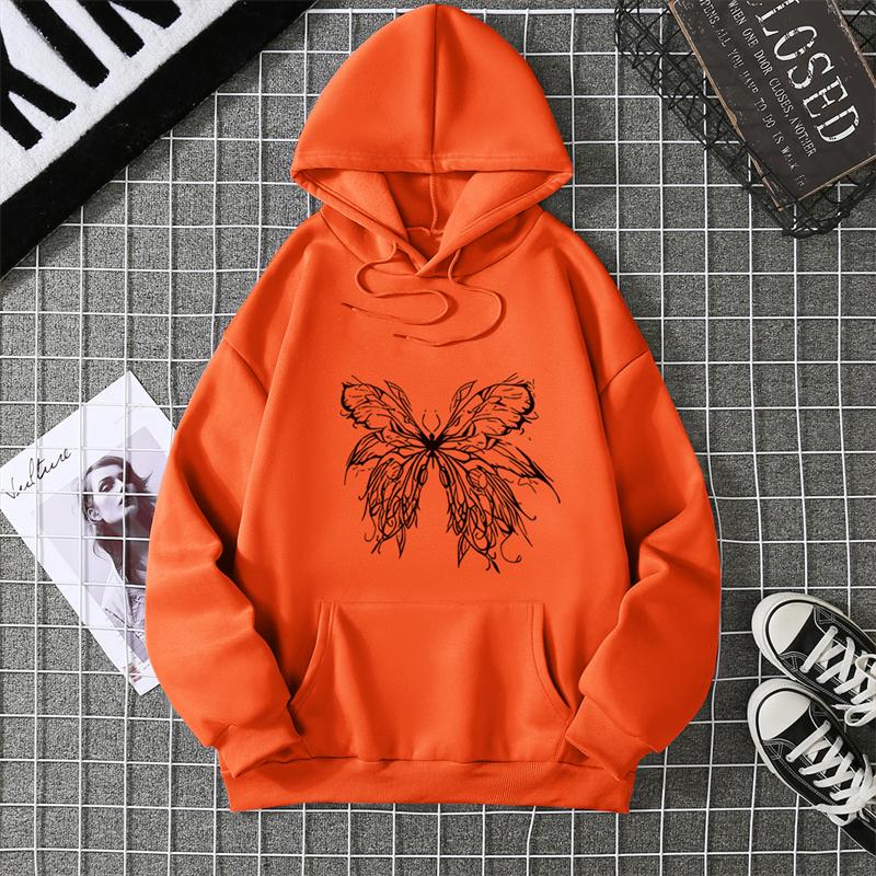 CoolWings Butterflies Personality Funny Womens Clothing Fashion  Hoodies Loose Sweatshirt Casual Soft Female Hoody