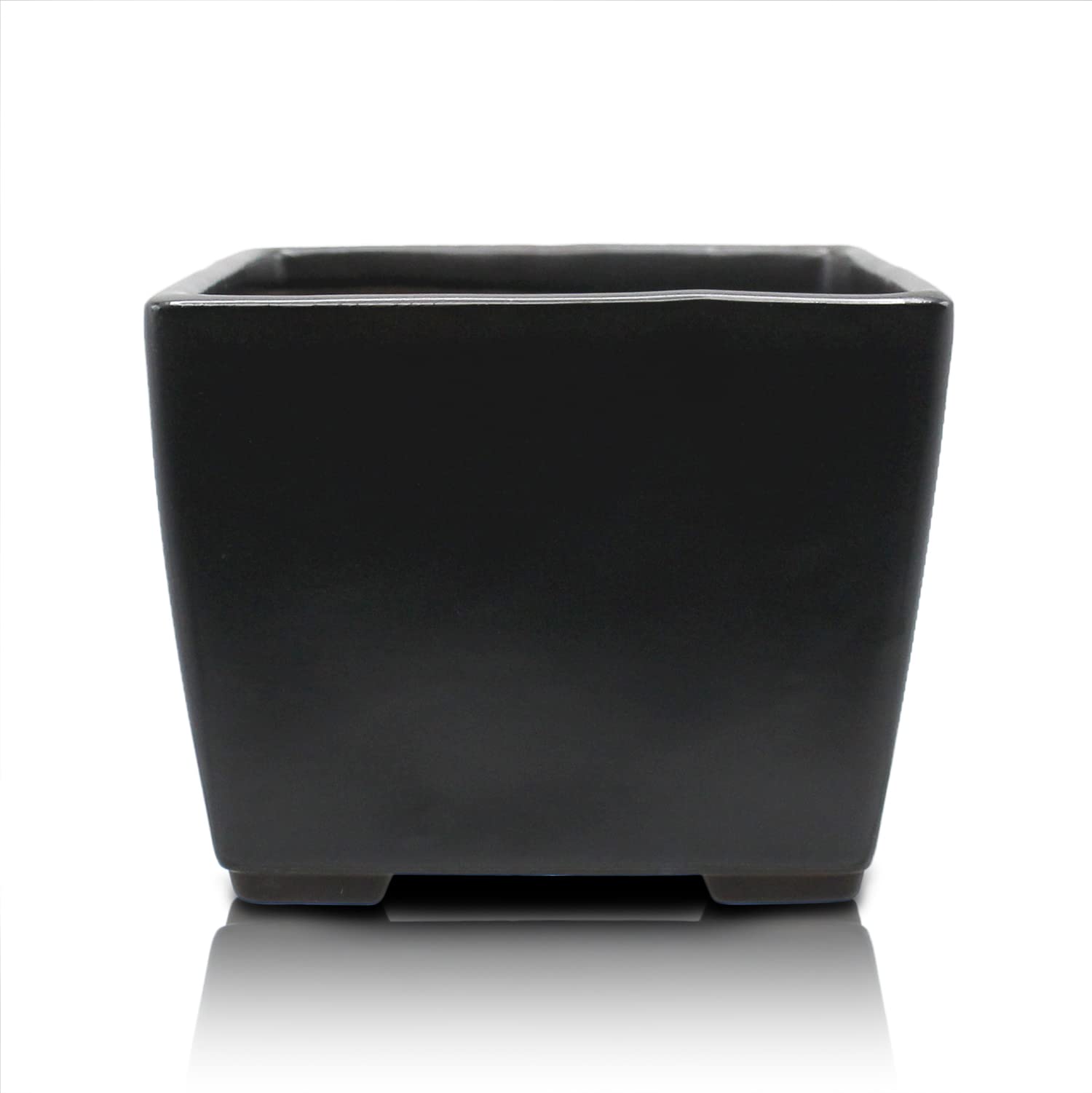 

Umekichi Bonsai Square Bonsai Black Matte Seto Ware Fits Tuberous cm Supplies, 4-inch Pot, Glaze, Ceramic, Square, Wildflowers, Agave, Roots,