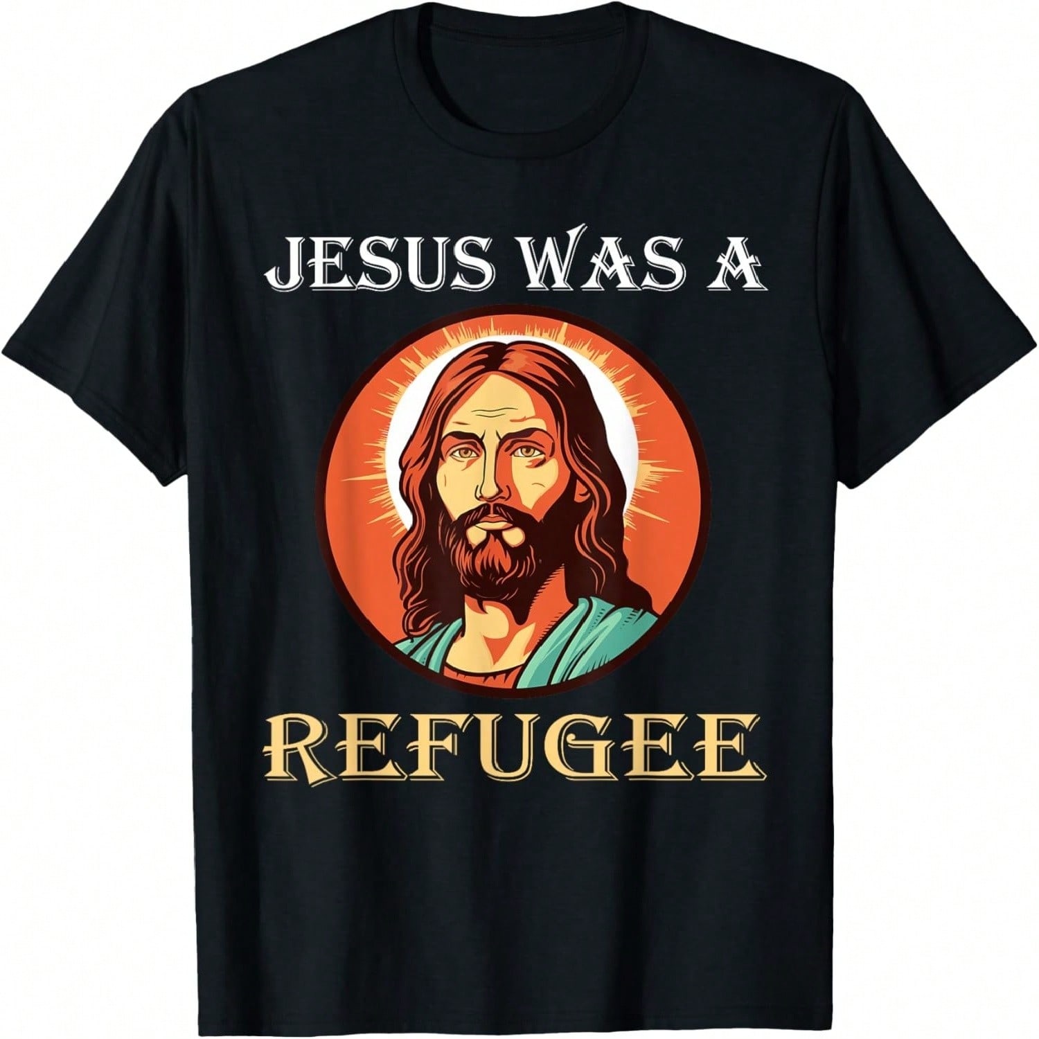 Jesus Riding Dinosaur UFO Alien Cross Religious Retro God T-Shirt S разноцветный