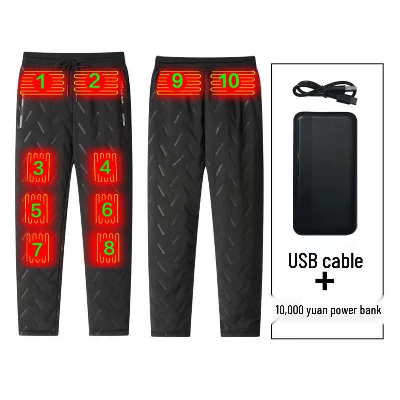 Pantalon Unisexe Chauffant Doublé Polaire avec Chauffage 10 Zones, Réglable pour la Protection de la Taille et des Genoux en Hiver pour Tous les Âges