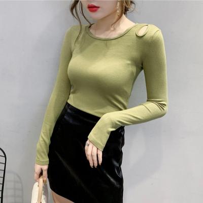 Sexy Hollow T-Shirt für Damen, Langarmshirt, Neues modisches Innen-Bottoming-Shirt, Schlank und vielseitig einsetzbares Oberteil