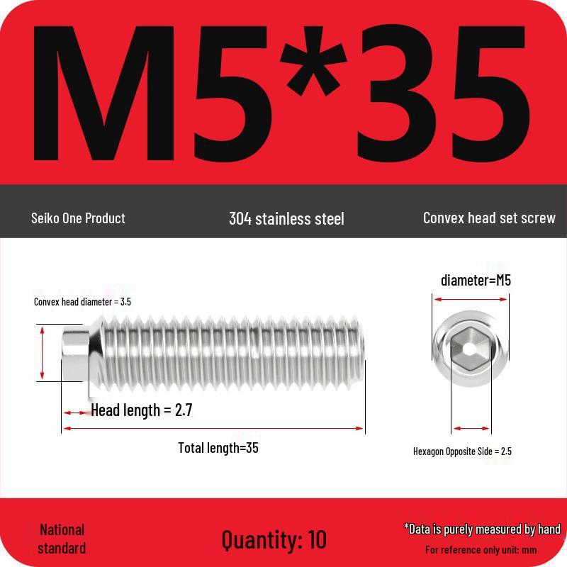 304 Stainless Steel Cup Point Grub Screw - Sizes M3 To M10