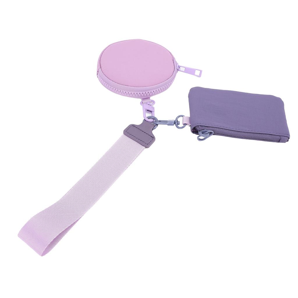 Dual Pouch Wristlet Wallets Portable Detachable Water Proof Portable Coin Purse Zip Double Pocket Wr