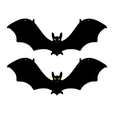 2 PCS Halloween Bats, Rubber Bats, Hanging Bats For Halloween Party, Fool's Day,Haunted House Halloween Decoration