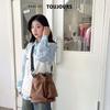 Large Capacity Swimming Nylon Crossbody Bag Solid Color Bucket Bag Drawstring Fitness Bag  Women