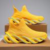 Men's Slip-on Sneakers Breathable Knit Athletic Shoes Hollow-out Cushioned Sole Fashionable Footwear for Training