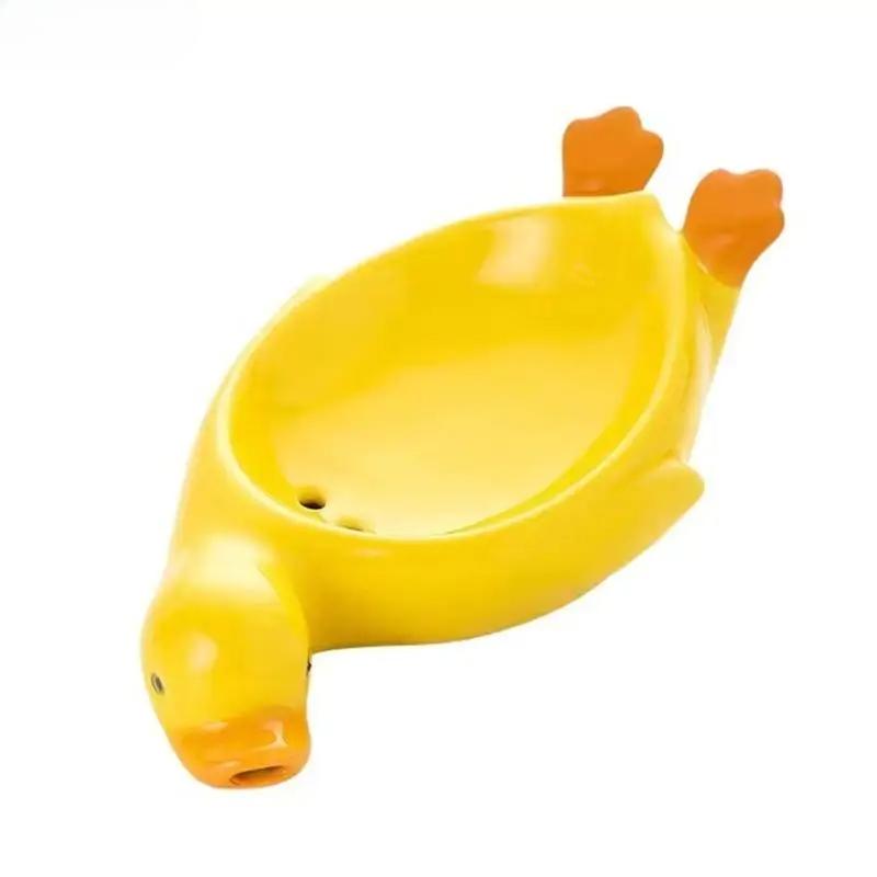 Elegant Ceramic Duck Soap Dish For Bathroom Kitchen SelfDraining Soap Box Soap Container Water Resistant Design