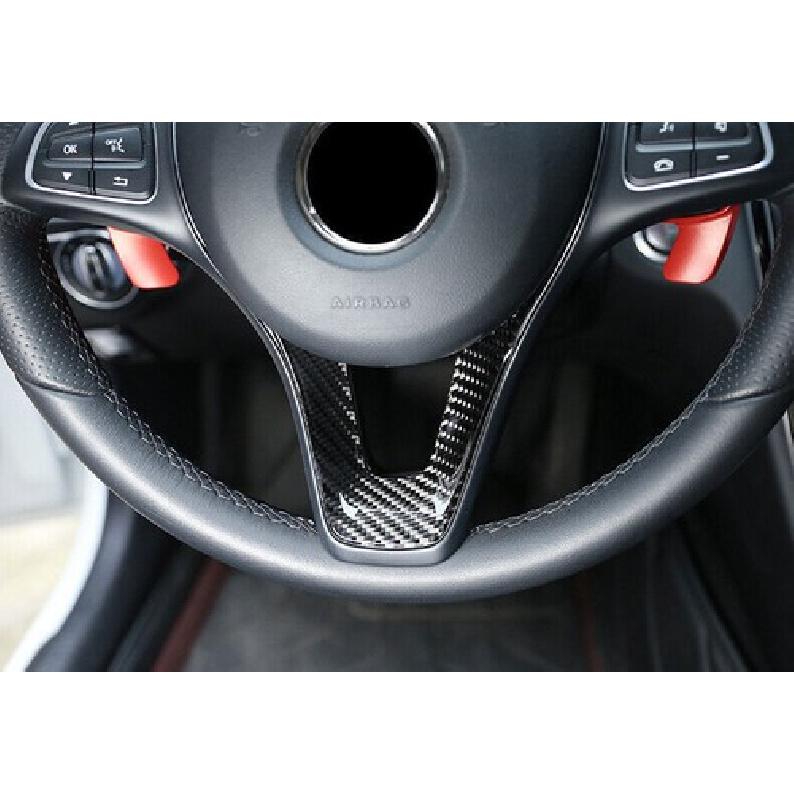 Steering Wheel Sheet Panel Real Carbon Fiber For Benz V-Class 2017-20 Cover Trim