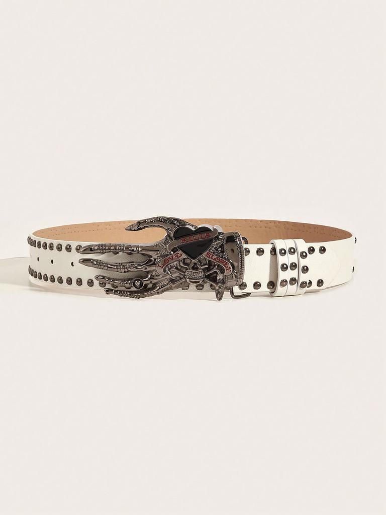 American Punk Hot Girl Y2K Skull Love Palm Belt, Niche Versatile Fashion Belt