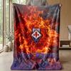Custom Text Flannel Throw Blanket, Lightweight Cozy Bed Sofa BlanketFiorentina FC