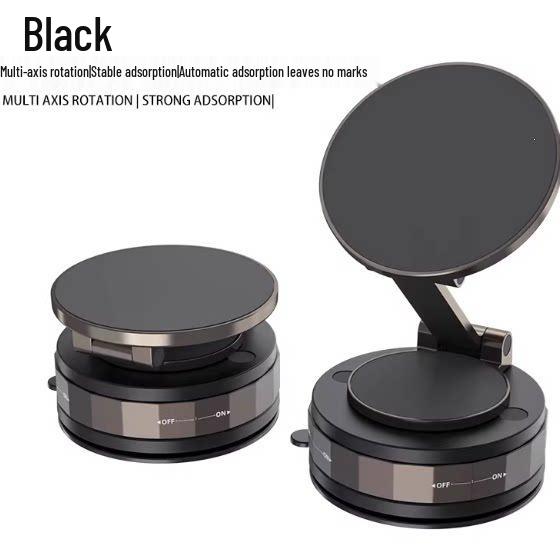 Compact Wireless Car Phone Holder with Vacuum Suction - Telescopic, Folding, Magnetic Design