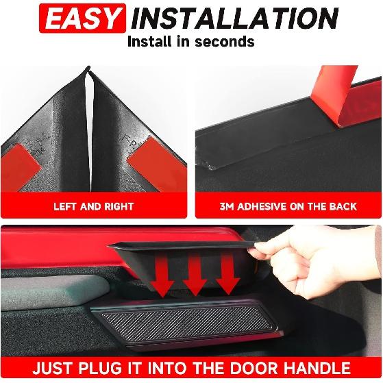 Mabett Aufbewahrungs-Organizer für Vordertürgriffe, kompatibel mit Ford Bronco 2021 2022 2023, Ablagebox für innere Türgriffe für Bronco-Zubehör 2/4-türig,