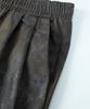Tonsle Dirty Wash Elastic Waist Double Pleated Wide Pants Khaki