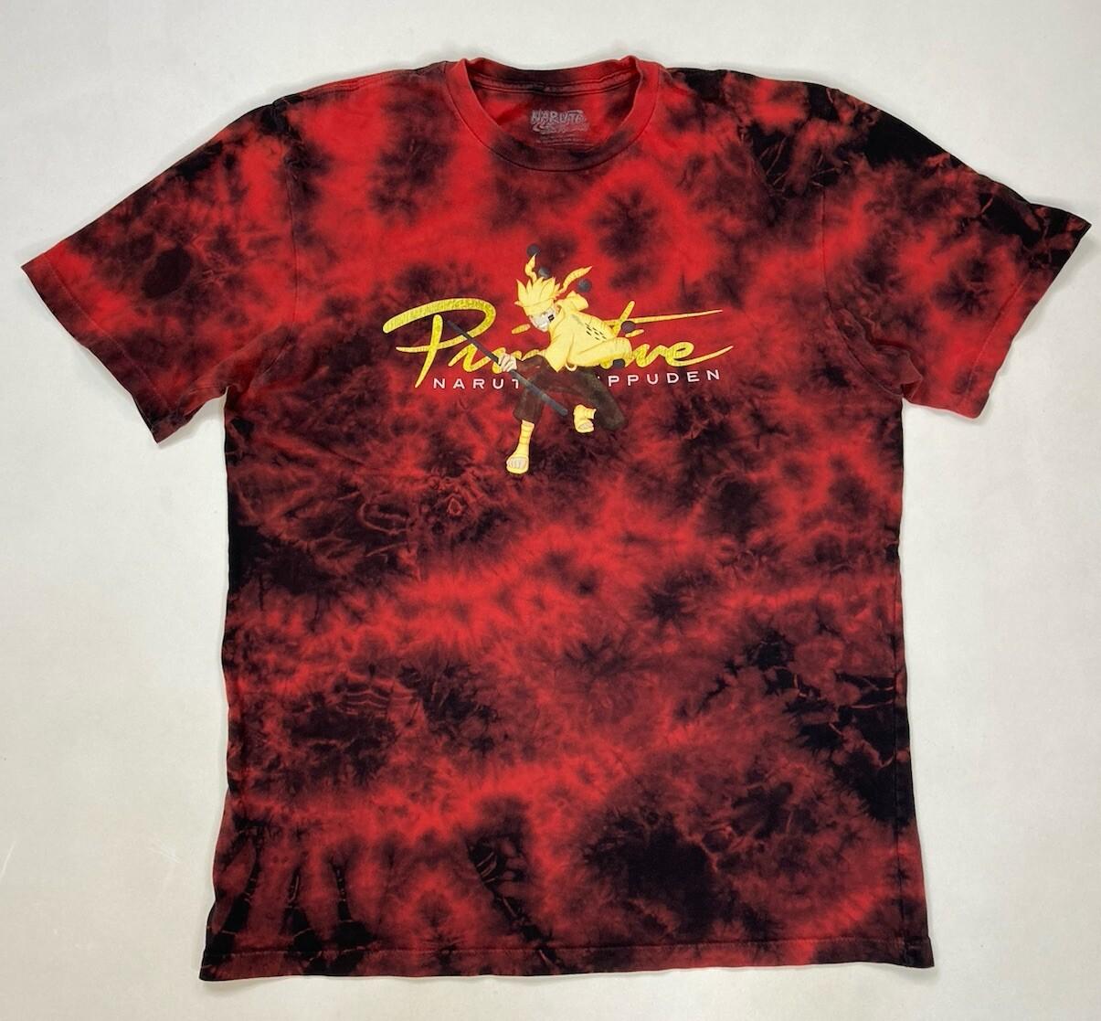 Primitive Naruto Shippuden Anime Graphic T-shirt Men Medium Red Tie Dye XL