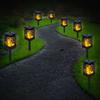 Solar Flickering Flames Lantern Ip65 Waterproof Led Torch Lamp For Outdoor Garden Patios Lawns