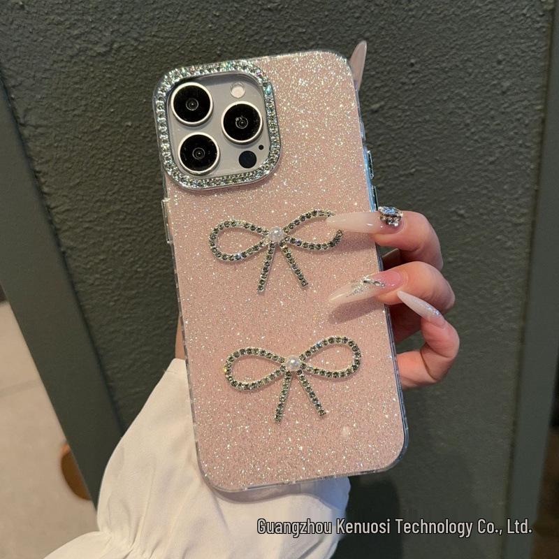Luxury Glitter Rhinestone Bow Phone Case for iPhone 17/13/16/15/11 PROMAX 12