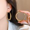 2025 Gold Large Hoop Earrings: Luxury Niche Design Studs for Women, Ideal for Round Faces