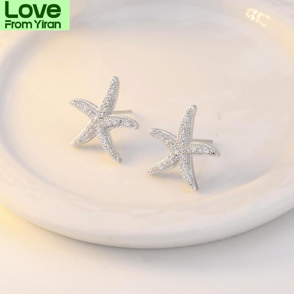 Stylish Fashionable Crystalline Star Charm Piercing Stud Ear Studs Women Girls Party Event Jewelry Celebration Pendientes Accessories Eh011Fashion