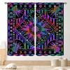 Gradient Mandala Flower Purple Blue Starry Galaxy Blackout Rod Pocket Curtain Boho Mystic Elegant Bedroom Rest Bay Window