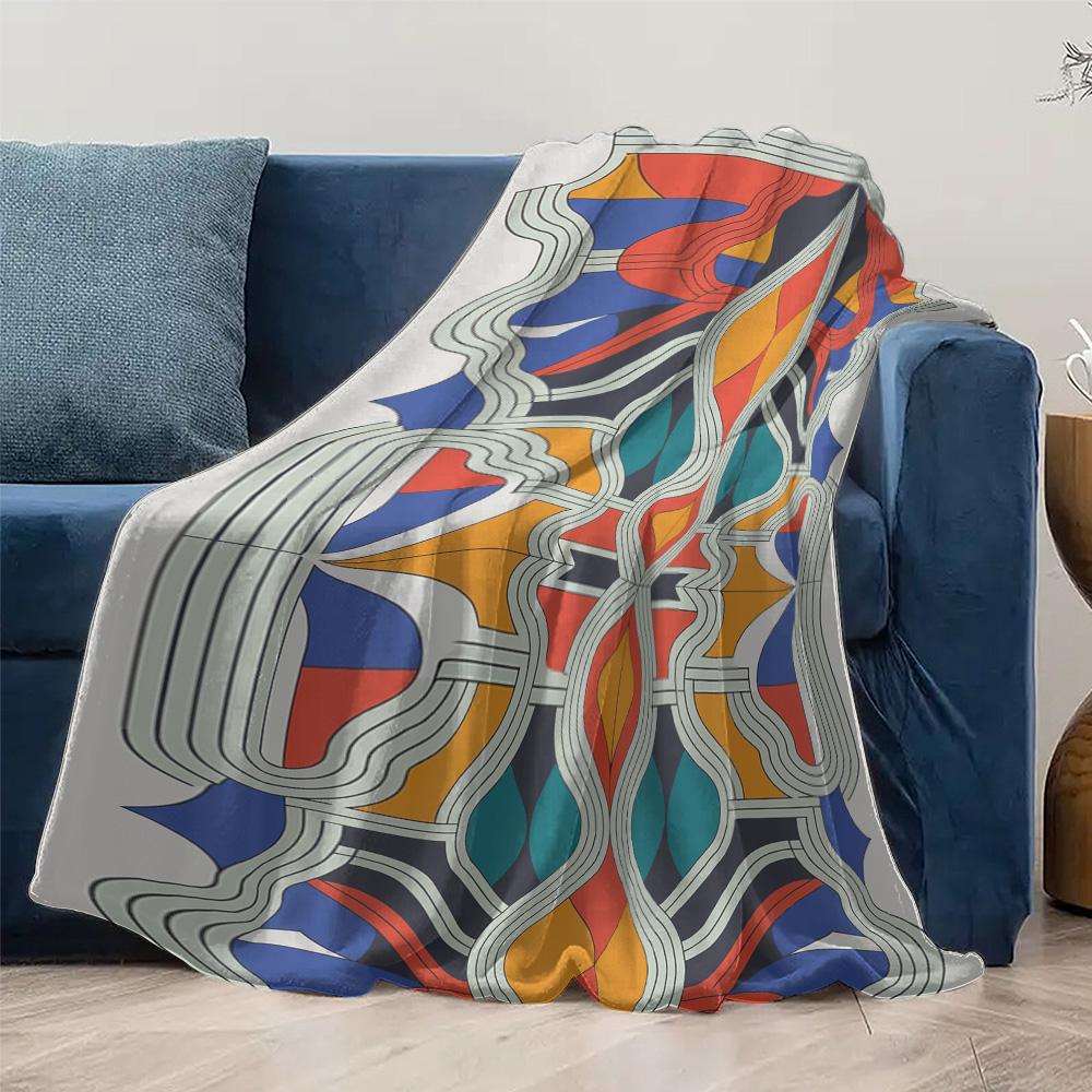 Geometric Pattern Blanket Sofa Bed Throw Blanket Decorative Throw Pillow Cover Gift for Women Kids Teen