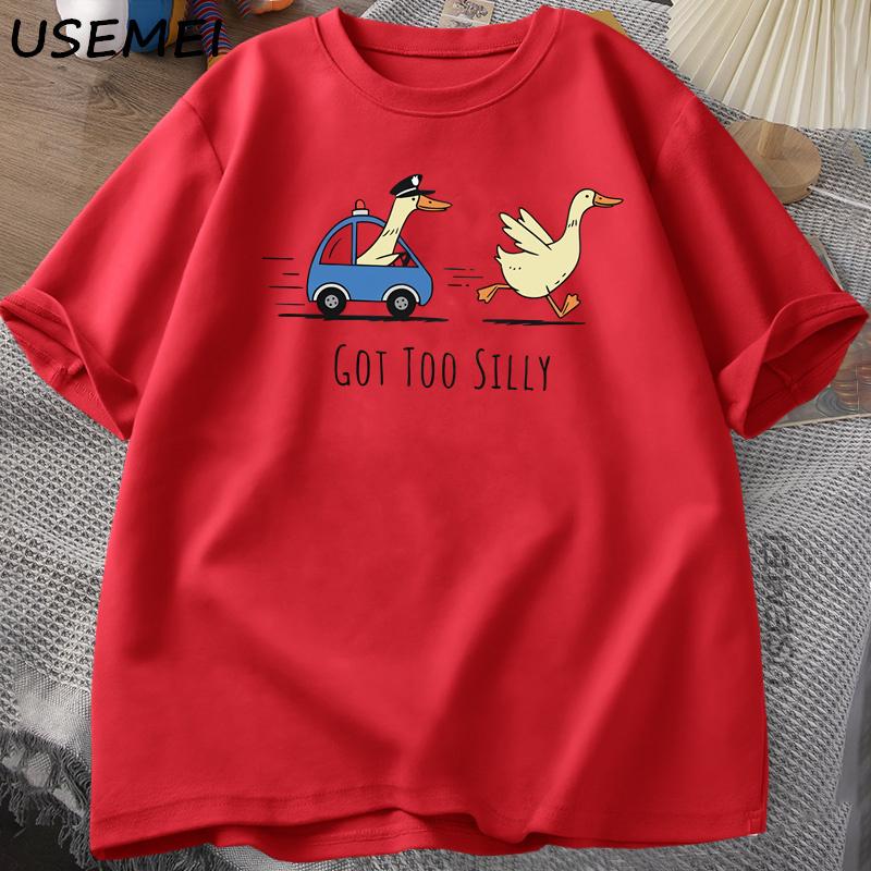 

Got Too Silly T Shirt Silly Goose on The Loose Funny Tshirt Women and Unisex Cotton Summer Short Sleeve Tee Shirt Unisexs Clothing XL