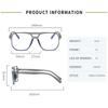Fashion Transparent Anti Blue Light Double Bridge Computer Glasses Frame Unisex Square Blocking Glasses Optical Spectacle Oculos