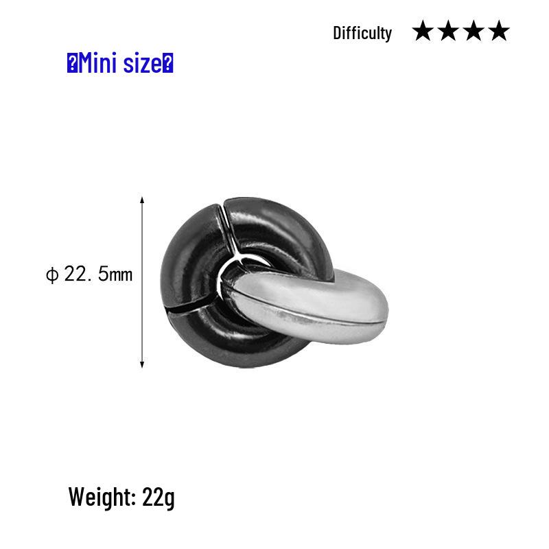 Intelligence Puzzle Zinc Alloy Disentanglement Rings - Unlock Nine Linked Rings Kongming Luban Lock Educational Toy